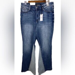 Judy Blue Jeans Womens 14W Flare Leg Mid Rise Denim Hippy Bellbottom NWT